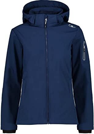 CMP Giacca In Softshell Da Donna Con Cappuccio Removibile, Blue, XS