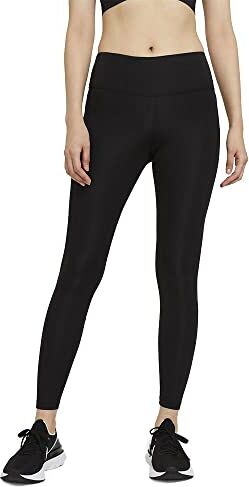 Nike W Nk Epic Fast Tght, Leggings Donna, Black/(Reflective Silv), S