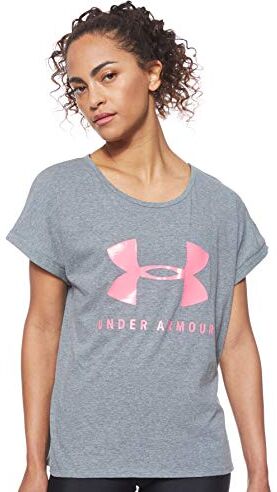 Under Armour Graphic Sportstyle Fashion SSC Maglietta A Maniche Corte, Donna, Grigio, XS