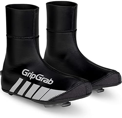 GripGrab - Copriscarpe Unisex per Adulti RaceThermo Inverno Bici da Corsa, in Neoprene, Calde, Impermeabili, Antivento, per Ciclismo, Colore: Nero (46/47)