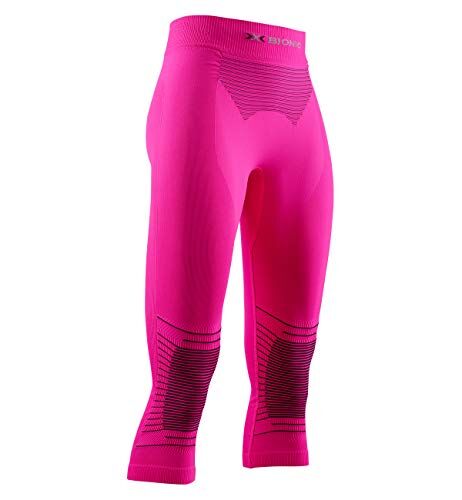 X-Bionic Energizer 4.0 3/4, Strato Base Pantaloni Funzionali Donna, Rosso (Neon Flamingo/Anthracite), XS