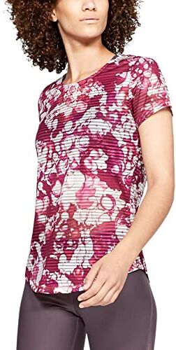 Under Armour Sport Printed SS Maglietta A Maniche Corte, Donna, Rosa, MD