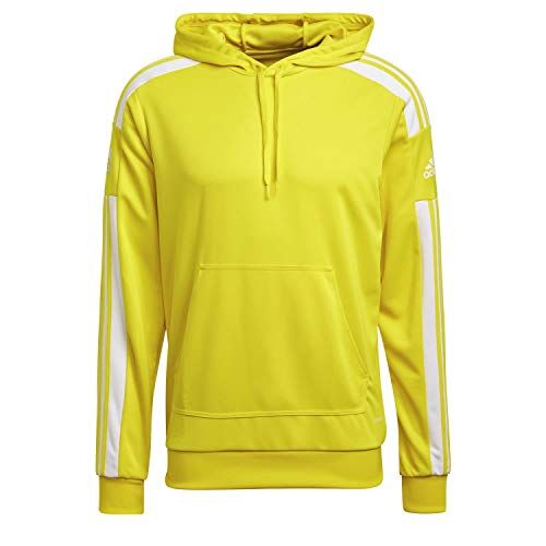 Adidas Squadra 21 Hoodie, Felpa Sportiva con Cappuccio Uomo, Team Yellow/White, L