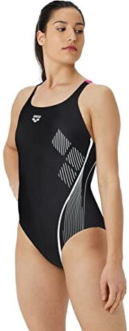 Arena Swim Pro Back Graphic Costume da Bagno Intero, Donna, Nero (Black/Freak Rose), 46