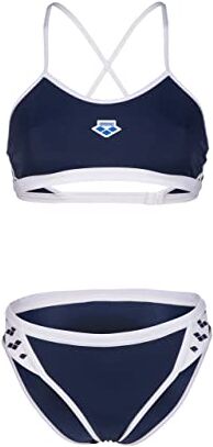 Arena Icons Costume da Bagno a Due Pezzi, Donna, Blu (Navy/White), 44