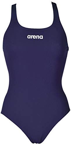 Arena W Solid Swim PRO, Costume Sportivo Donna, Blu (Navy/White 85), 34