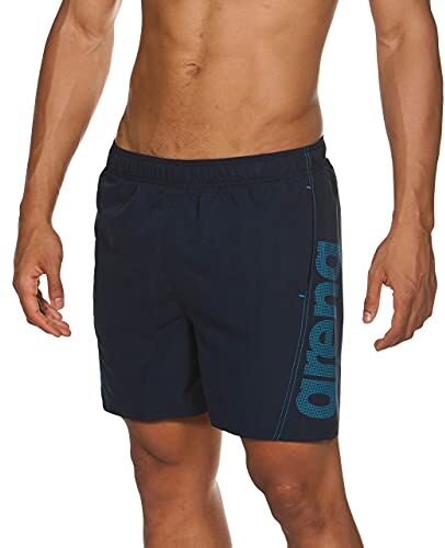 Arena Fundamentals Logo Costume Uomo Mare e Piscina, Costume da Bagno in Morbido Tessuto ad Asciugatura Rapida, Boxer Mare con Slip Interno in Rete