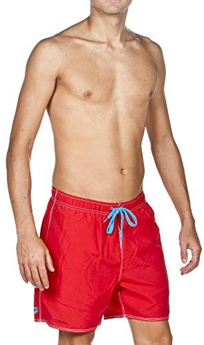 Arena Uomo Fundamentals Solid Pantaloncini da bagno, Uomo, 40515, Rosso-Turquoise, XL