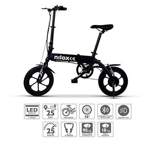 Nilox Doc X2 Plus, Bicicletta Elettrica Pieghevole, Motore 36v Unisex - Adulto, Nero, Taglia Unica