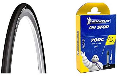 Michelin Lithion.3, Copertura per Bicicletta Unisex Adulto, Nero, 700x25 & Camera d'Aria 700 X18-25, 52 mm