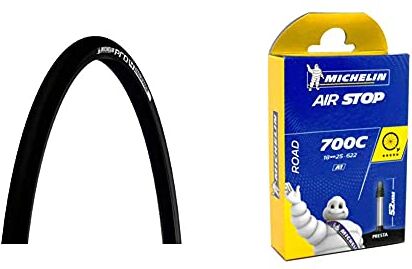 Michelin Pro 4 Endurance V2, Copertone Unisex Adulto, Nero, 700X23 & Camera D'Aria 700 X18-25, 52 Mm