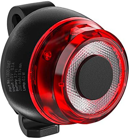 ANSMANN Fanale posteriore per bicicletta omologato StVZO con affidabile LED CREE, protetto IPX5, funzionamento a batteria fino a 4 ore di durata della batteria ricaricabile tramite USB