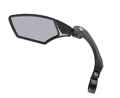 Mirage - Specchietto retrovisore per bicicletta e bici elettrica, con vetro leggermente sfumato, specchio regolabile, con clip, girevole, oscurante, nero, S