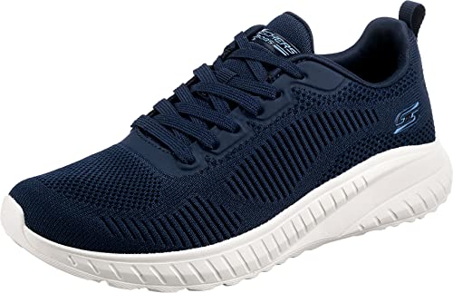 Skechers Bobs Squad Chaos Face Off, Scarpe da Ginnastica Donna, Blu Navy Engineered Knit, 39.5 EU