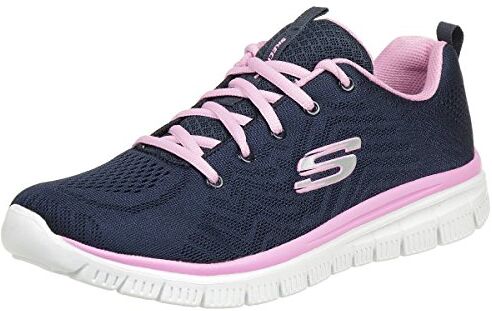 Skechers Graceful Get Connected, Sneaker Donna, Blu Navy Mesh Pink Trim, 40 EU