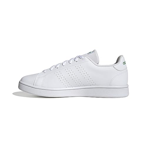 Adidas Advantage Base Court Lifestyle Shoes, Sneaker Uomo, Bianco Ftwr White Ftwr White Green, 46 2/3 EU