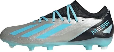 Adidas X Crazyfast Messi.3 Firm Ground Boots, Football Shoes Unisex-Adulto, Silver Met./Bliss Blue/Core Black, 42 EU