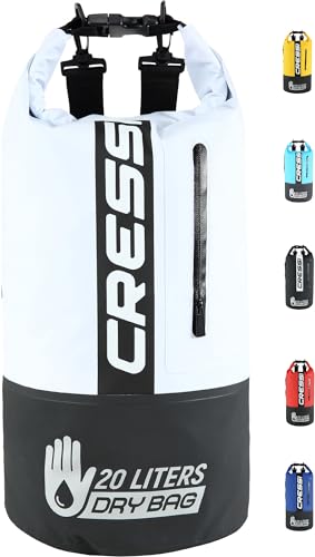 Cressi Dry Bag Premium, Sacca/Zaino Impermeabile per attività Sportive Unisex Adulto, Nero/Bianco/Bicolore, 20 L