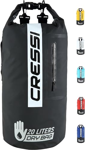 Cressi Dry Bag Premium, Sacca/Zaino Impermeabile per attività Sportive Unisex Adulto, Nero/Nero/Bicolore, 20 L