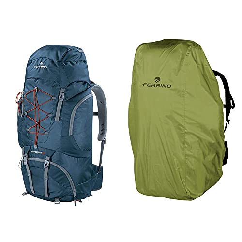 Ferrino Narrows Zaino Da Hiking Unisex, Blu, 70 Litri & Cover, Coprizaino Unisex Adulto, Verde, 45-90 Litri