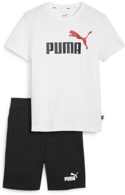 Puma Maglia Corta B Tuta da Pista, Bianco-per Tutti i Tempi Rosso, 140 Bambini e Ragazzi