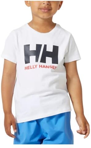 Helly Hansen Logo, T-Shirt Unisex-Bambini, 001 White, 10 Years