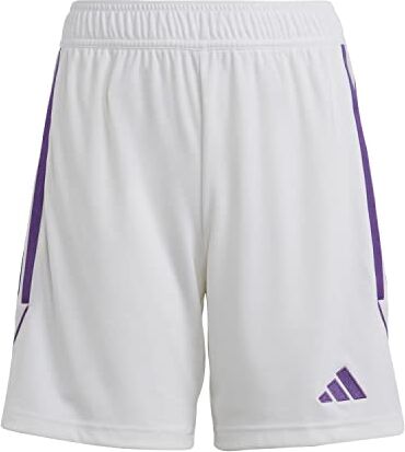 Adidas Tiro 23 SHO Y Pantaloncini (1/4), Bianco/Viola Attivo, 176 Unisex-Bambini