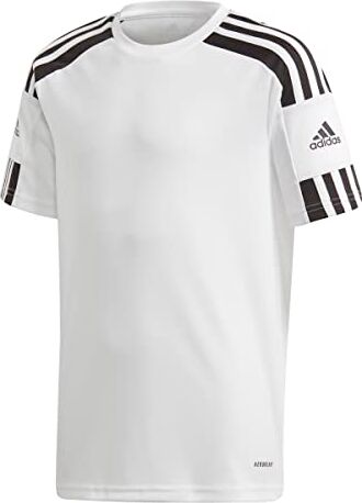 Adidas Squadra 21 Short Sleeve Jersey, Maglia Maniche Corte Bambini e Ragazzi, White/Black, 116