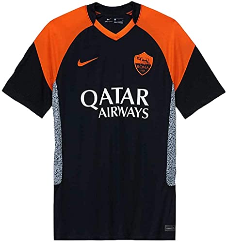 Nike A.s. Roma Stagione 2020/21 Maglia Terza, T Shirt Uomo, Black/Safety Orange/(Safety (Full Sponsor), M