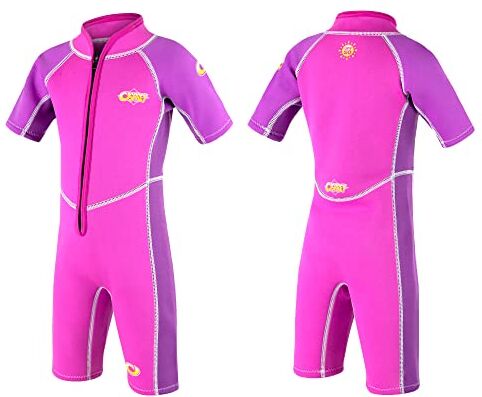 Osprey Muta Corta per Bambini, Estiva, con Protezione SPF 50+, Ragazza, Shorty Oyster SPF 50 Plus 3/2 mm, Pink