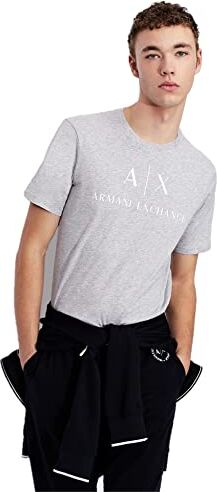 Armani EXCHANGE Collo Rotondo Logo, T-shirt, Uomo, Grigio (B09b Heather Grey 3929), S