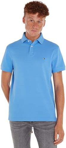 Tommy Hilfiger 1985 Regular Polo MW0MW17770 Maniche Corte, Blu (Blue Spell), M Uomo