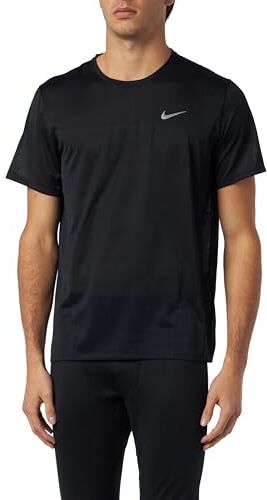 Nike M NK DF Miler Breathe SS, Canottiera Uomo, Black/Reflective Silv