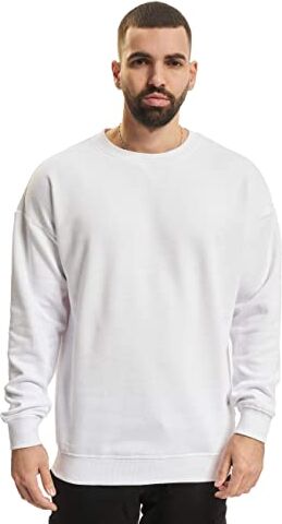 Urban Classics Felpa Uomo Oversize a Maniche Lunghe, Maglione per l´inverno, Polsini e Vita Elastici, Colore bianco, Taglia XXL