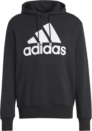 Adidas Essentials French Terry Big Logo Hoodie Felpa con cappuccio, Nero, M Tall Uomo