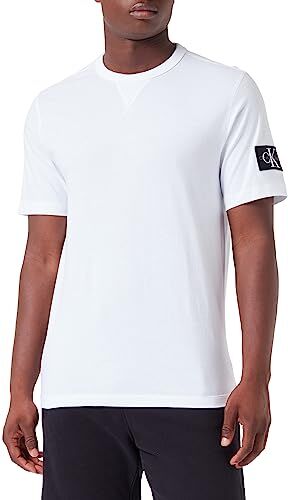 Calvin Klein Jeans Badge Regular Tee J30J323484 Top in Maglia a Maniche Corte, Bianco (Bright White), XL Uomo