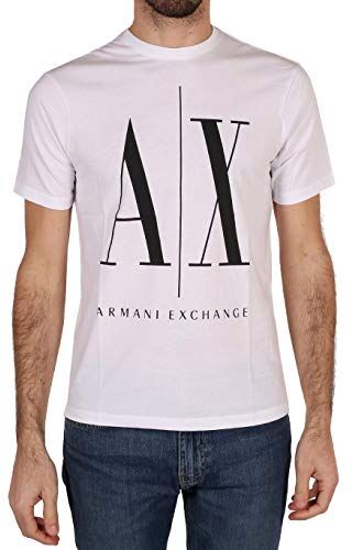 Armani EXCHANGE Logo Icon , T-shirt, Uomo, Bianco, XL