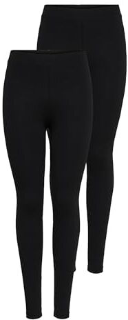 Only Onllive Love New Leggings 2-PK NOOS Leggings, Donna, Nero (Black), S (Pacco da 2)