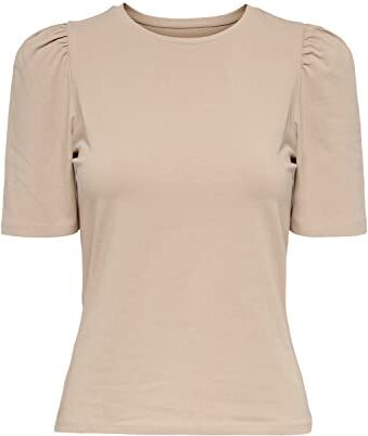 Only Onllive Love 2/4-Top Pufftop Jrs Noos T-Shirt, Humus, S Donna