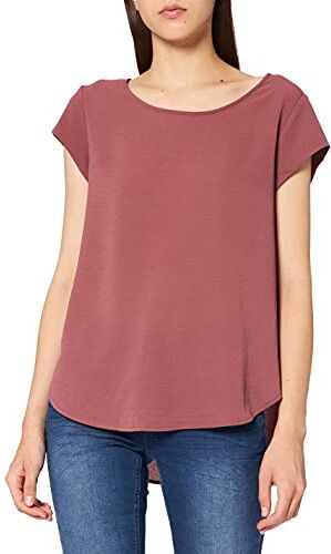 Only Donne Maglietta Blusa a Manica Corta in Tinta Unita con Scollo Rotondo, Camicetta T-Shirt Maglia Top ONLVIC, Colore:Rosso-2, Taglia:38