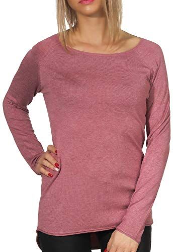 Only Onlmila Lacy L/S Long Pullover Knt Noos Felpa, Rosa (Mesa Rose/Melange), XS Donna