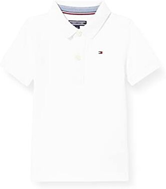 Tommy Hilfiger Maglietta Polo Maniche Corte Bambino in Cotone Bio, Bianco (Bright White), 3 Anni