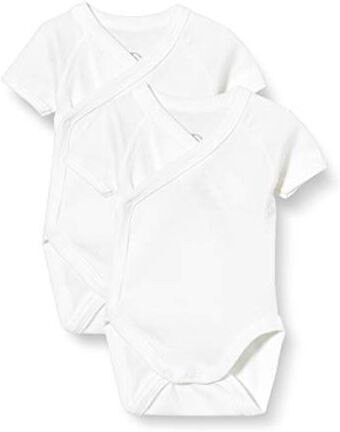 Petit Bateau 54220, Body neonato manica corta (Pacco da 2) Unisex - Bimbi 0-24, Variante 1, 6 mesi