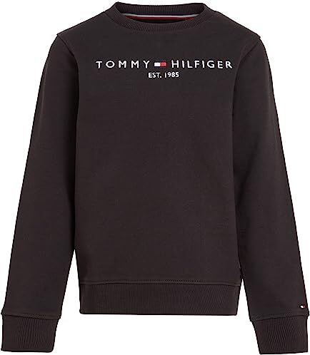 Tommy Hilfiger Felpa Bambini Unisex Essential Sweatshirt senza Cappuccio, Nero (Black), 24 Mesi