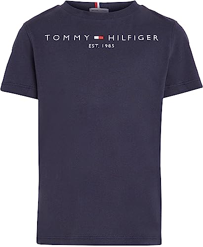 Tommy Hilfiger T-shirt Maniche Corte Bambini Unisex Essential Tee Scollo Rotondo, Blu (Twilight Navy), 10 Anni