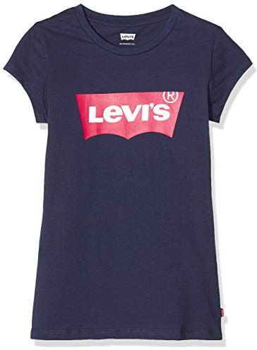 Levis Lvg S/S Batwing Tee, T-shirt Bambine e ragazze, Blu (Peacoat/Tea Tree Pink), 6 anni