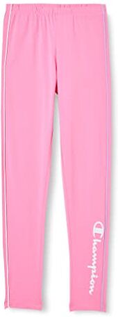 Champion Legacy C-Color-Logo Regular Leggings, Rosa Acceso, 7-8 Anni Bambina