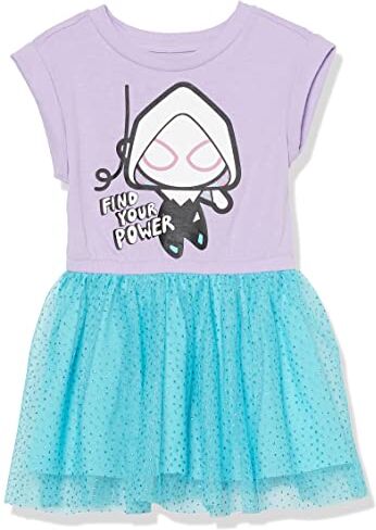 Amazon Essentials Disney   Marvel   Star Wars   Frozen   Princess Abiti tutù a Maniche Corte in Maglia (precedentemente Spotted Zebra) Bambine e Ragazze, Marvel Ghost-Spider, 9 Anni