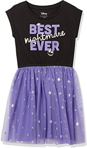 Amazon Essentials Disney   Marvel   Star Wars   Frozen   Princess Abiti tutù a Maniche Corte in Maglia (precedentemente Spotted Zebra) Bambine e Ragazze, Nightmare Best Ever, 9 Anni