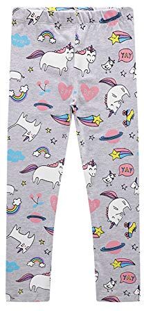 CM-Kid Leggings Casual Femminile, Pantaloni Casual per Bambini, Leggings Stampati, 2-7 Anni